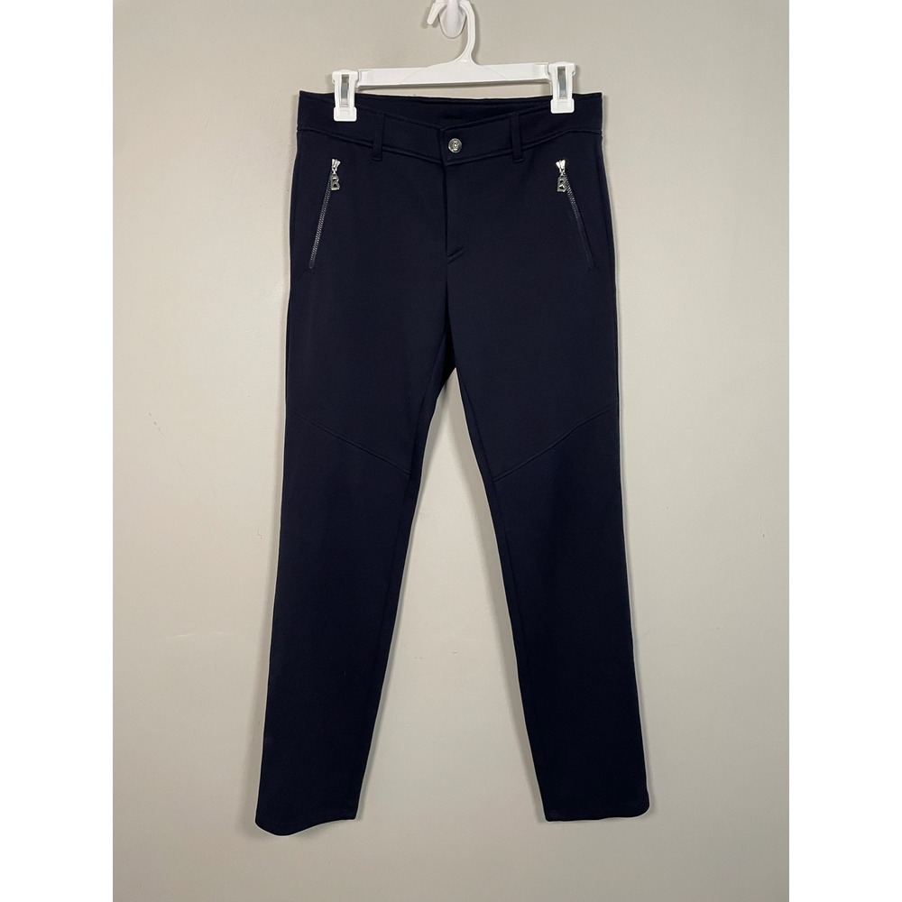 Bogner Navy Blue Slim Fit Zipper Pocket Ankle Pants Size 10 Quiet Luxury Classic